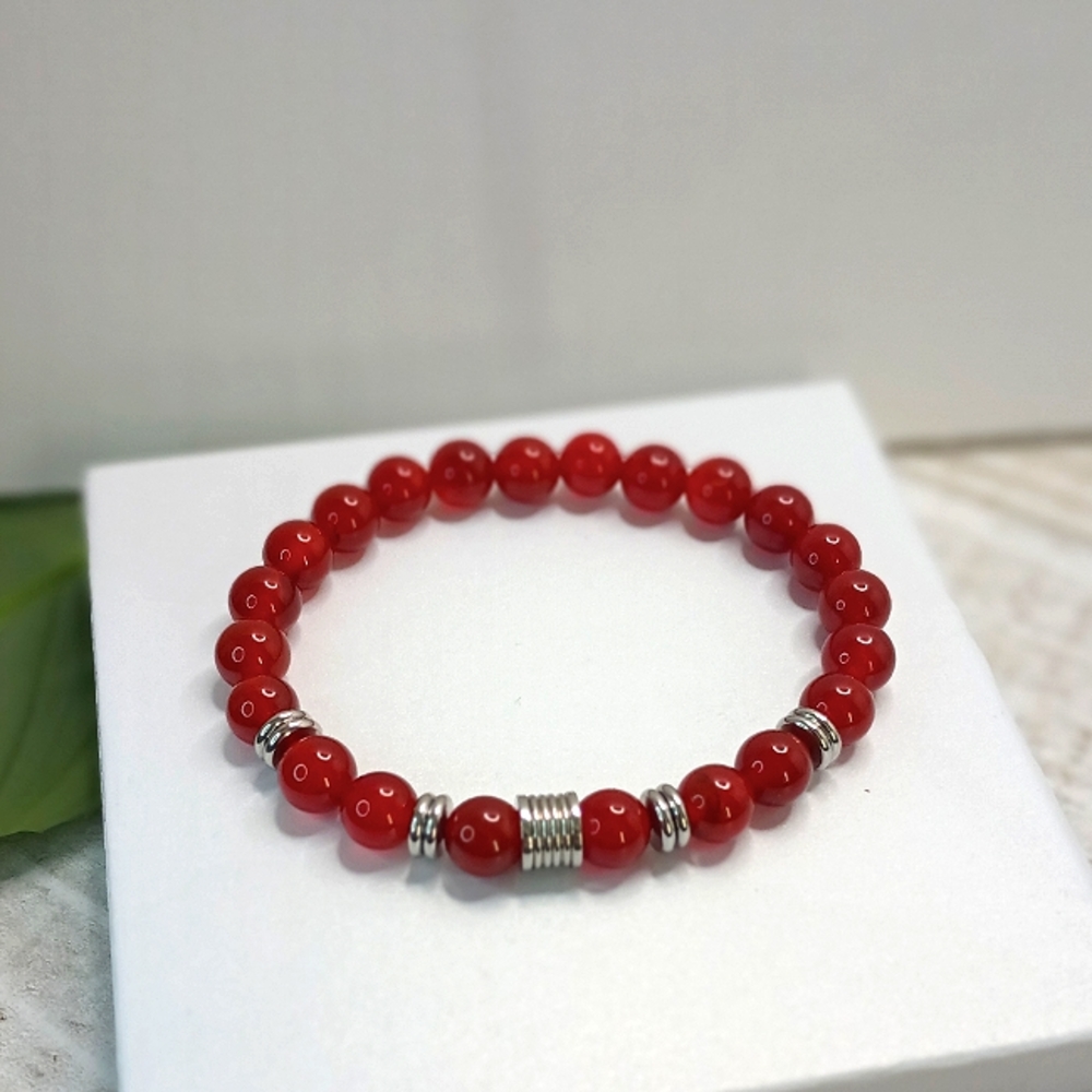 Carnelian | Unisex | Healing Crystal Beaded Bracelet